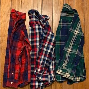 Boys long sleeve plaid button downs
